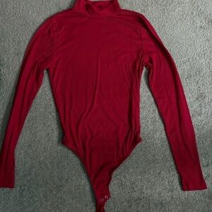 Red Long Sleeve Bodysuit